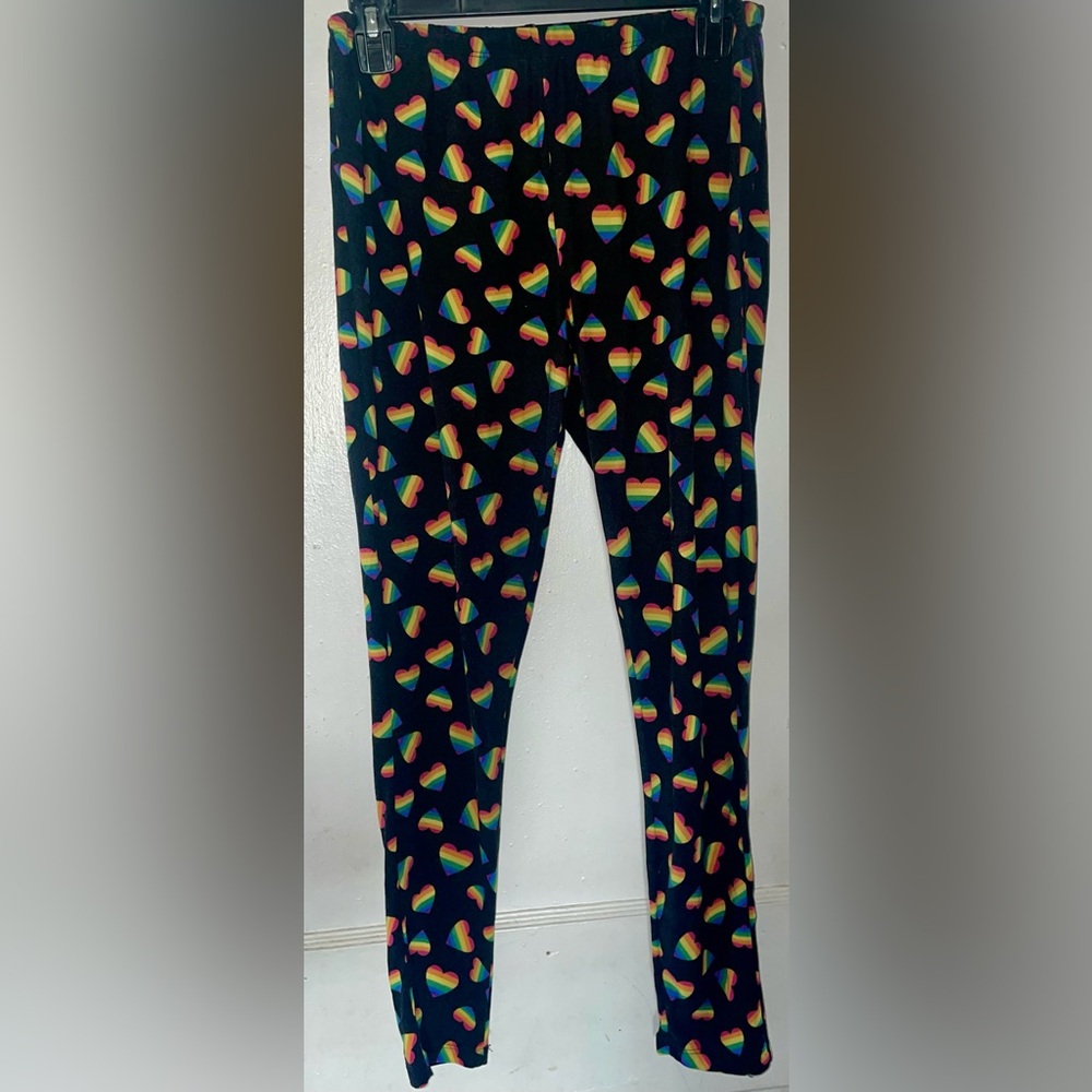 Rainbow Heart Pattern Leggings